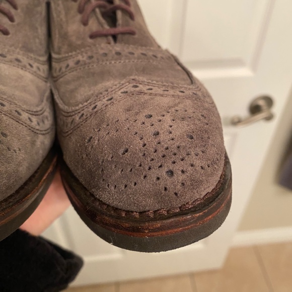 SOLD Allen Edmonds Handcrafted Feather Welt Suede Oxford Shoes - Picture 7 of 8